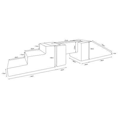 Set Ponte Scivolo per bambini: 5 elementi in schiuma Set Ponte Scivolo per bambini: 5 elementi in schiuma